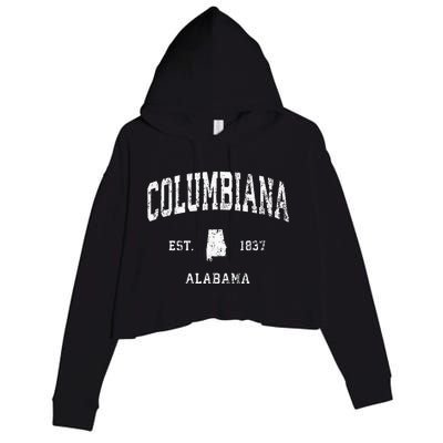 Columbiana Alabama Al Vintage Athletic Sports Design Crop Fleece Hoodie