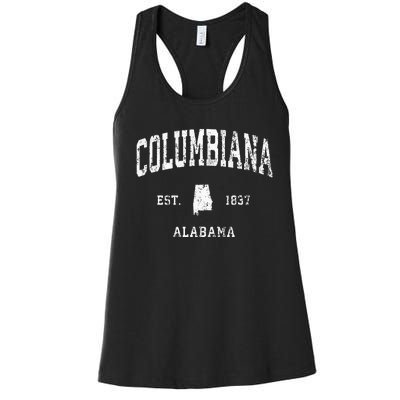 Columbiana Alabama Al Vintage Athletic Sports Design Women's Racerback Tank