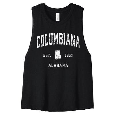 Columbiana Alabama Al Vintage Athletic Sports Design Women's Racerback Cropped Tank