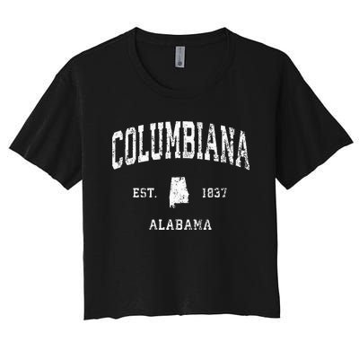 Columbiana Alabama Al Vintage Athletic Sports Design Women's Crop Top Tee