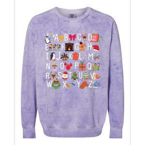 Christmas Alphabet Abc Kindergarten Teacher Alphabet Colorblast Crewneck Sweatshirt