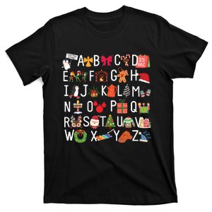 Christmas Alphabet Abc Kindergarten Teacher Alphabet T-Shirt