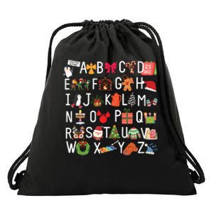 Christmas Alphabet Abc Kindergarten Teacher Alphabet Drawstring Bag