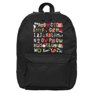 Christmas Alphabet Abc Kindergarten Teacher Alphabet 16 in Basic Backpack