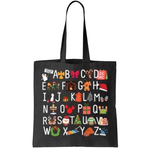 Christmas Alphabet Abc Kindergarten Teacher Alphabet Tote Bag