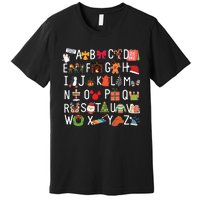 Christmas Alphabet Abc Kindergarten Teacher Alphabet Premium T-Shirt