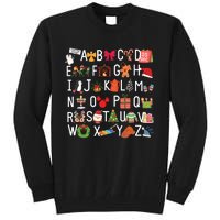 Christmas Alphabet Abc Kindergarten Teacher Alphabet Tall Sweatshirt