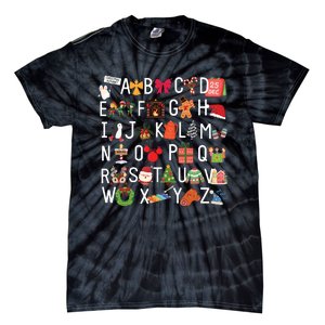 Christmas Alphabet Abc Kindergarten Teacher Alphabet Tie-Dye T-Shirt