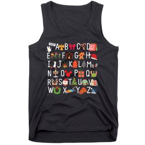 Christmas Alphabet Abc Kindergarten Teacher Alphabet Tank Top