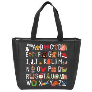 Christmas Alphabet Abc Kindergarten Teacher Alphabet Zip Tote Bag