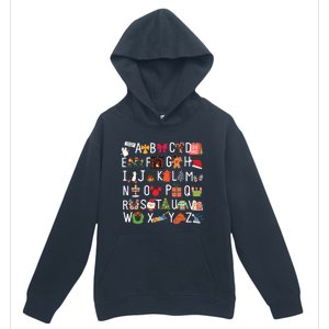 Christmas Alphabet Abc Kindergarten Teacher Alphabet Urban Pullover Hoodie