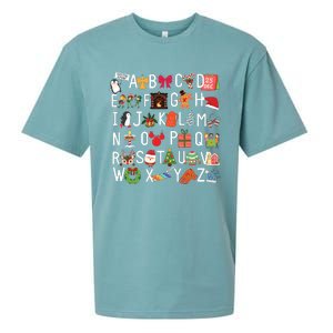 Christmas Alphabet Abc Kindergarten Teacher Alphabet Sueded Cloud Jersey T-Shirt