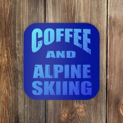 Coffee And Alpine Skiing Design Coffee Lover Gift Coaster