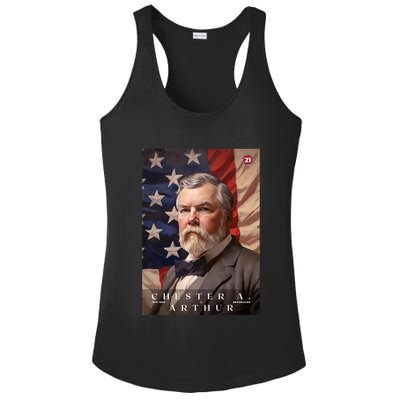 Chester A. Arthur 21st President Of The United States Portrait Ladies PosiCharge Competitor Racerback Tank