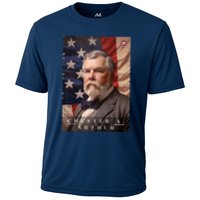 Chester A. Arthur 21st President Of The United States Portrait Cooling Performance Crew T-Shirt