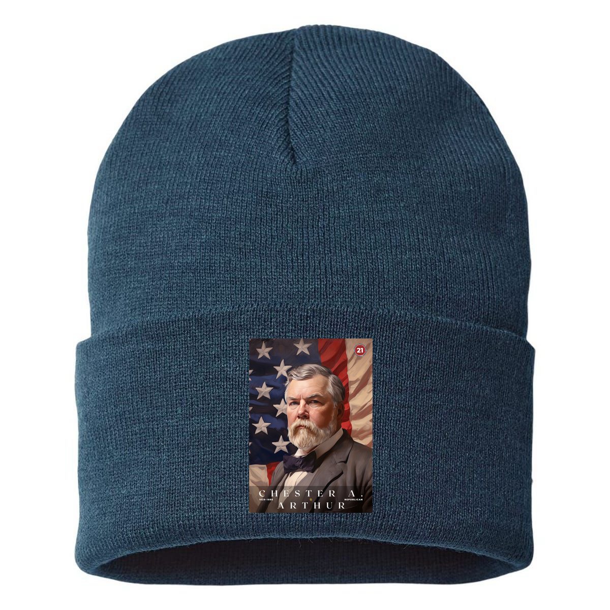 Chester A. Arthur 21st President Of The United States Portrait Sustainable Knit Beanie
