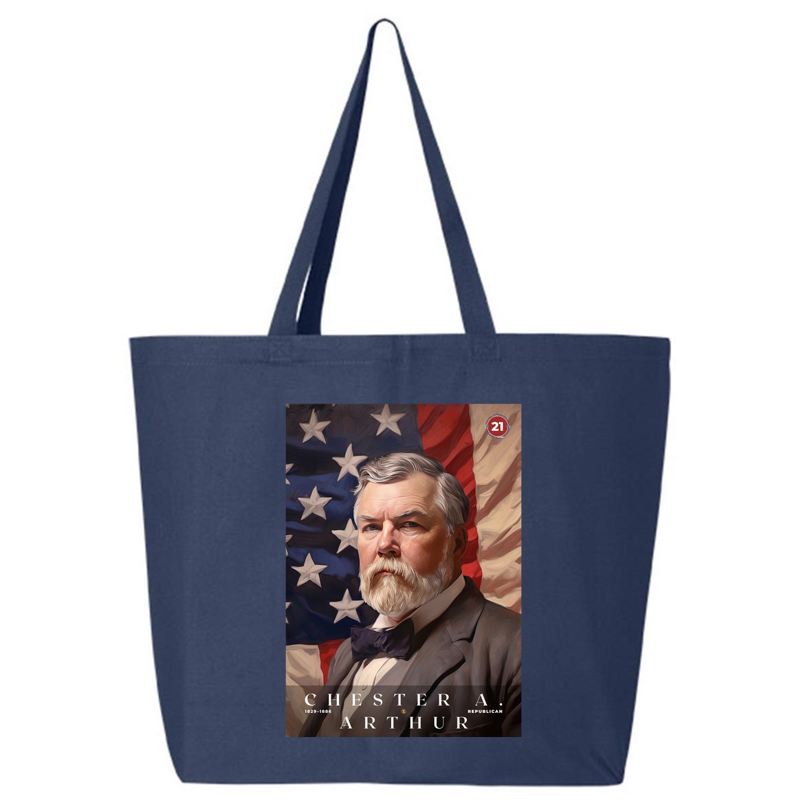Chester A. Arthur 21st President Of The United States Portrait 25L Jumbo Tote