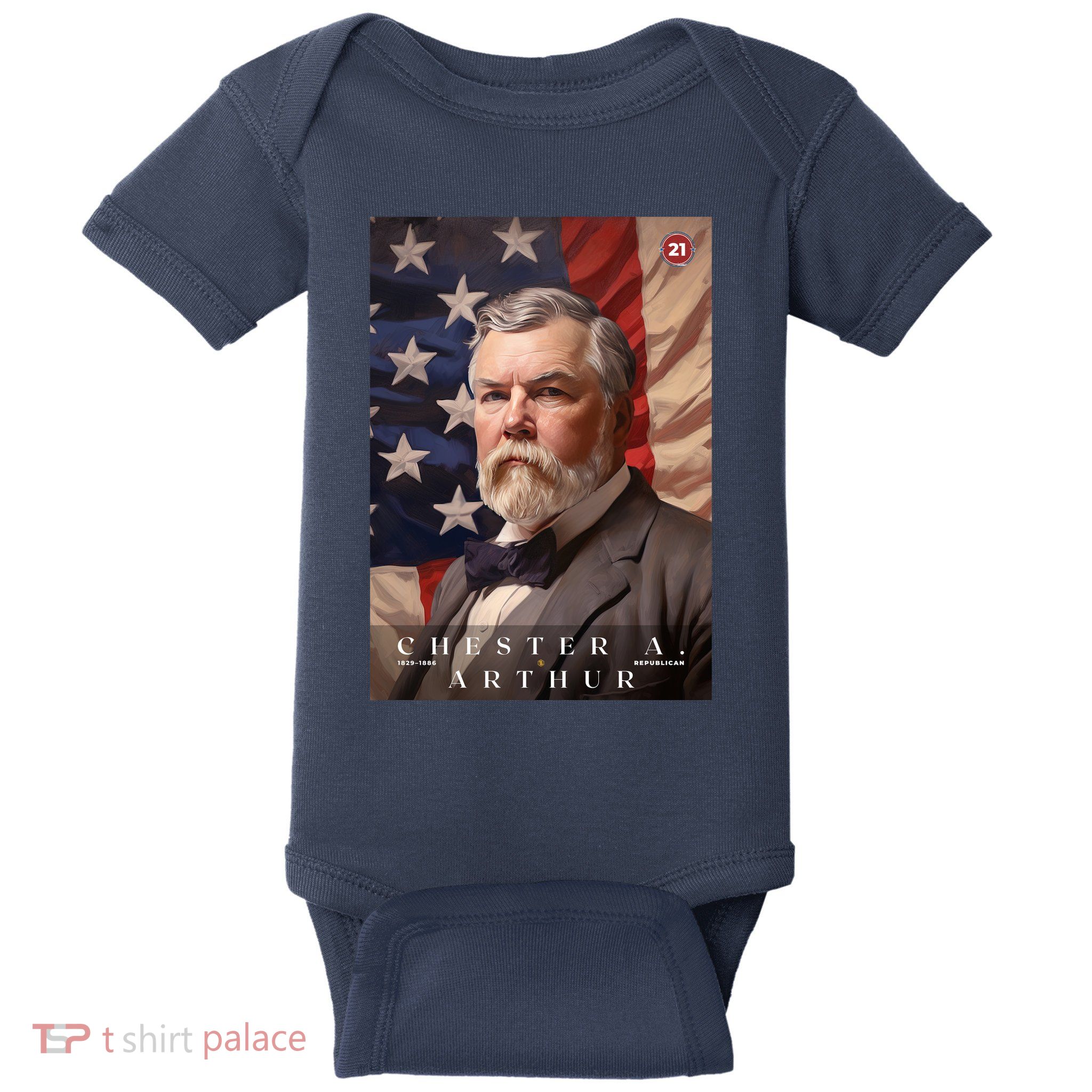 Chester A. Arthur 21st President Of The United States Portrait Baby Bodysuit