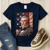 Chester A. Arthur 21st President Of The United States Portrait Womens T-Shirt