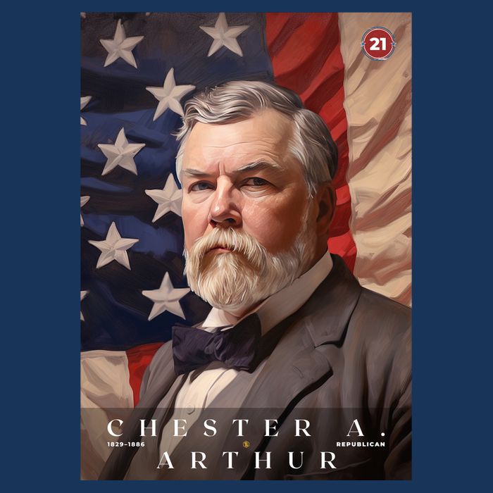 Chester A. Arthur 21st President Of The United States Portrait Womens T-Shirt