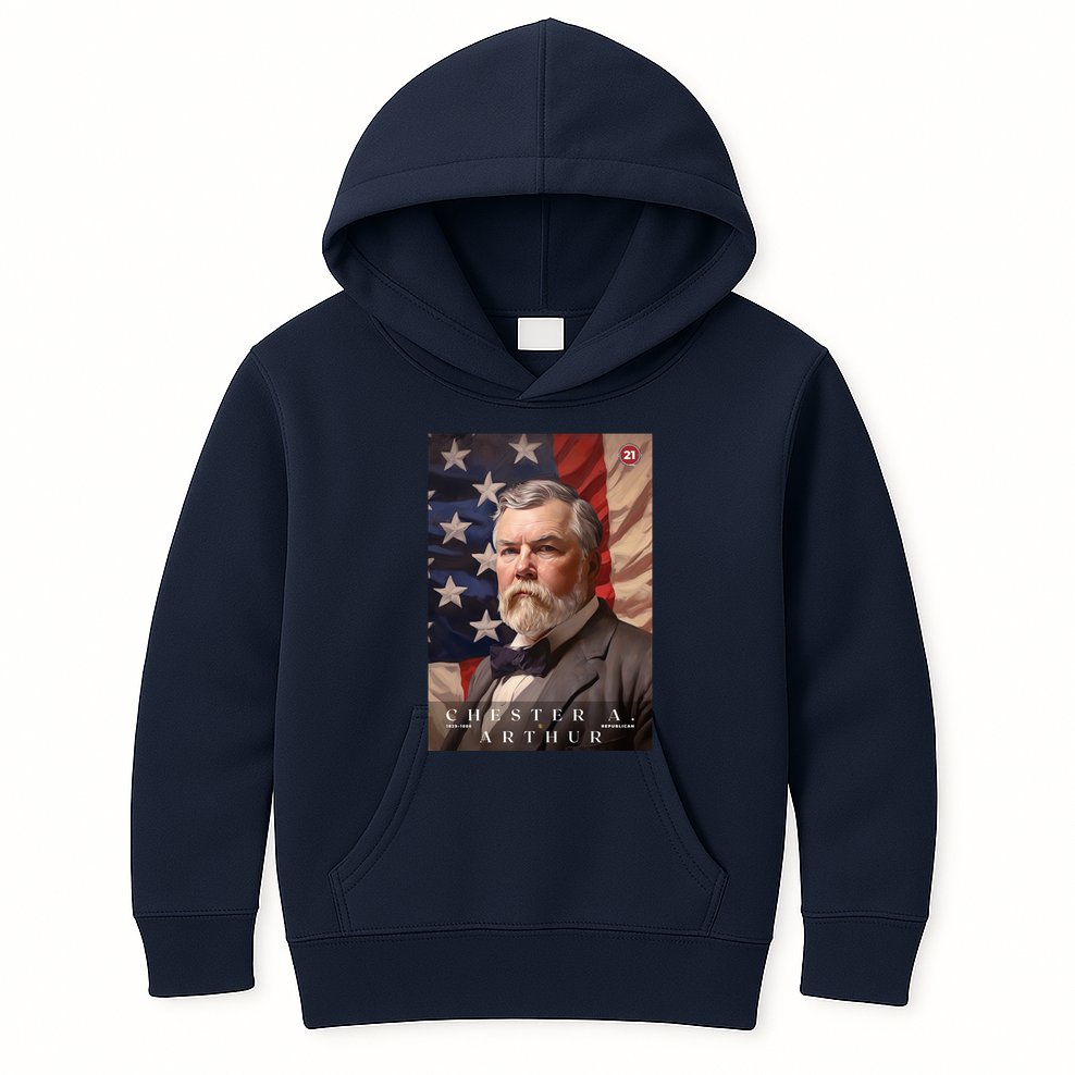 Chester A. Arthur 21st President Of The United States Portrait Kids Hoodie