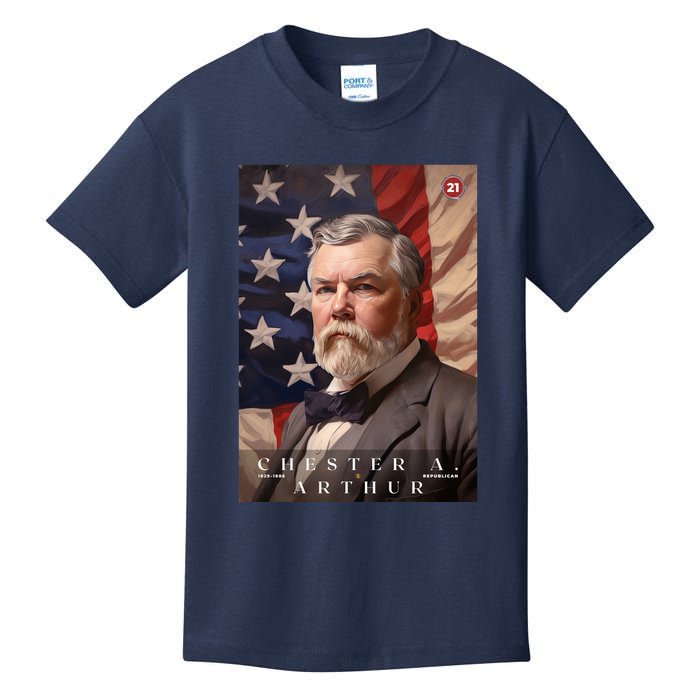 Chester A. Arthur 21st President Of The United States Portrait Kids T-Shirt