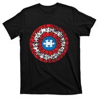 Captain Autism Aspergers Awareness Superhero Puzzle Shield T-Shirt