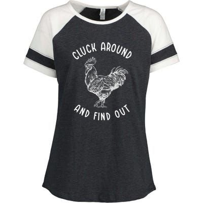 Cluck Around And Find Out Funny Chicken Enza Ladies Jersey Colorblock Tee