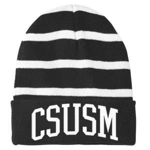 CSUSM Athletic Arch College University @ Alumni Striped Beanie with Solid Band