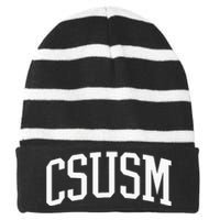 CSUSM Athletic Arch College University @ Alumni Striped Beanie with Solid Band