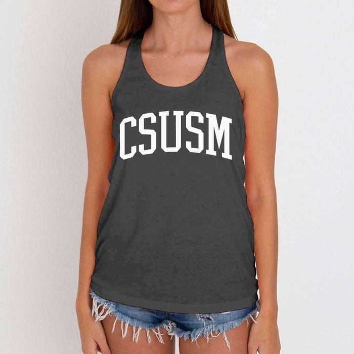 CSUSM Athletic Arch College University @ Alumni Women's Knotted Racerback Tank