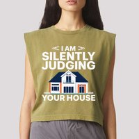 Cool Architect Art Wo Real Estate House Architecture Garment-Dyed Women's Muscle Tee