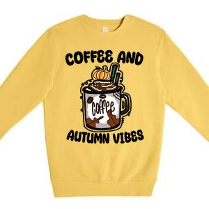 Coffee And Autumn Vibes Halloween Premium Crewneck Sweatshirt