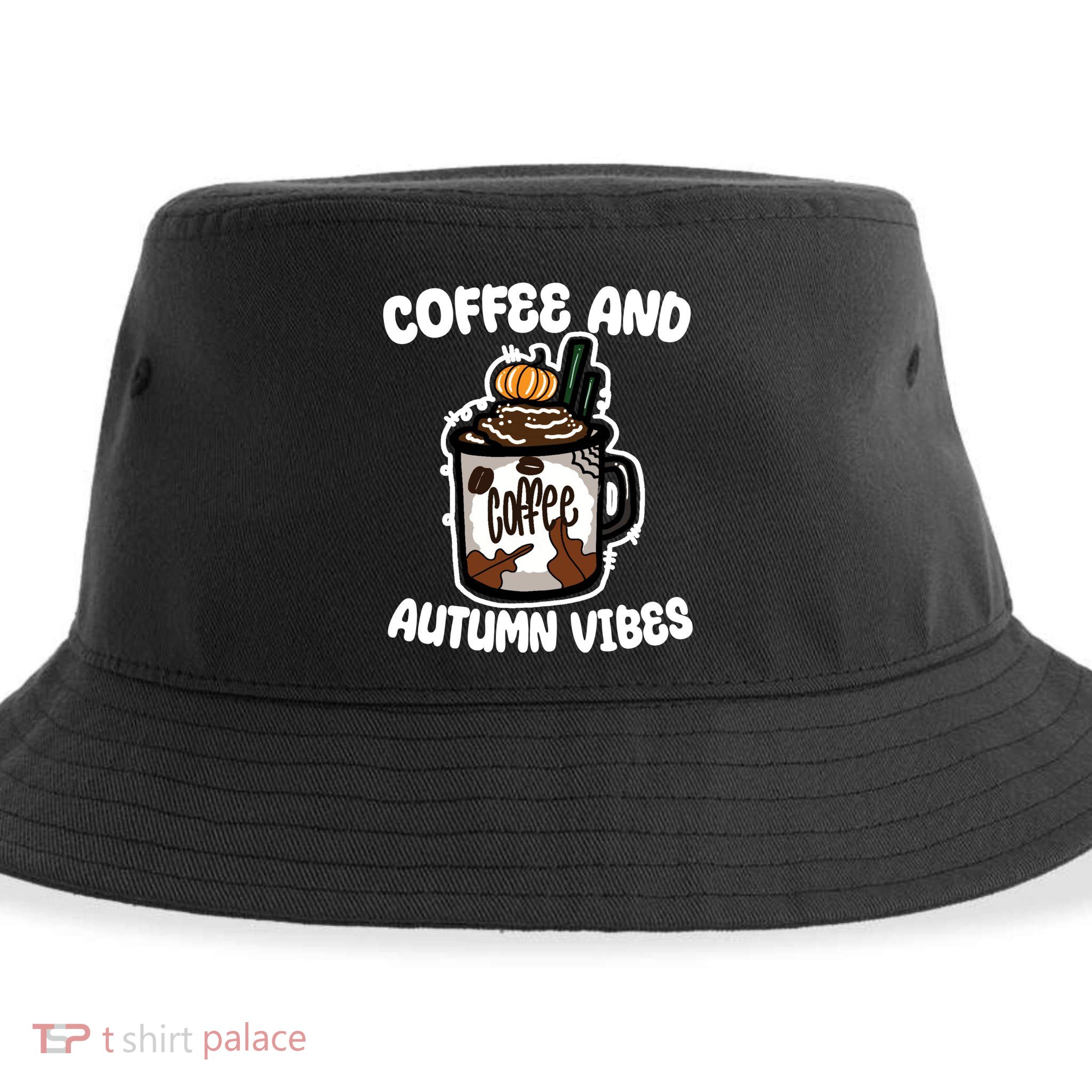 Coffee And Autumn Vibes Halloween Sustainable Bucket Hat
