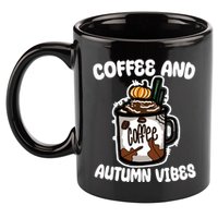 Coffee And Autumn Vibes Halloween 11oz C Handle Ceramic Mug