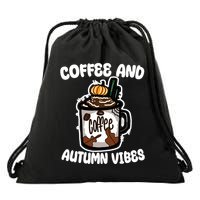 Coffee And Autumn Vibes Halloween Drawstring Bag