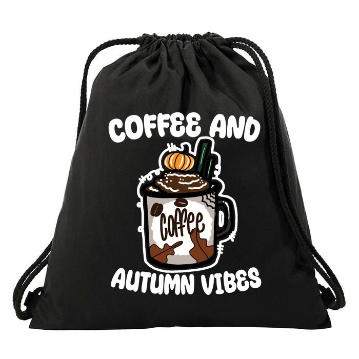Coffee And Autumn Vibes Halloween Drawstring Bag