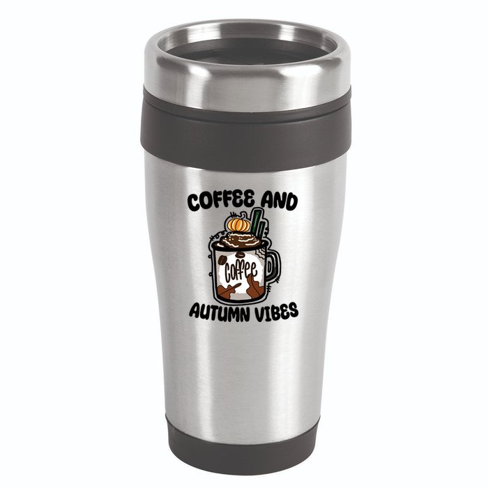 Coffee And Autumn Vibes Halloween 16oz Travel Tumbler