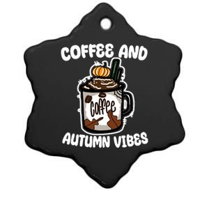 Coffee And Autumn Vibes Halloween Ceramic Star Ornament