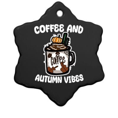 Coffee And Autumn Vibes Halloween Ceramic Star Ornament