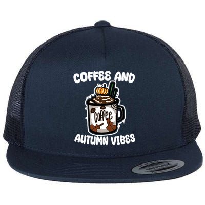 Coffee And Autumn Vibes Halloween Flat Bill Trucker Hat