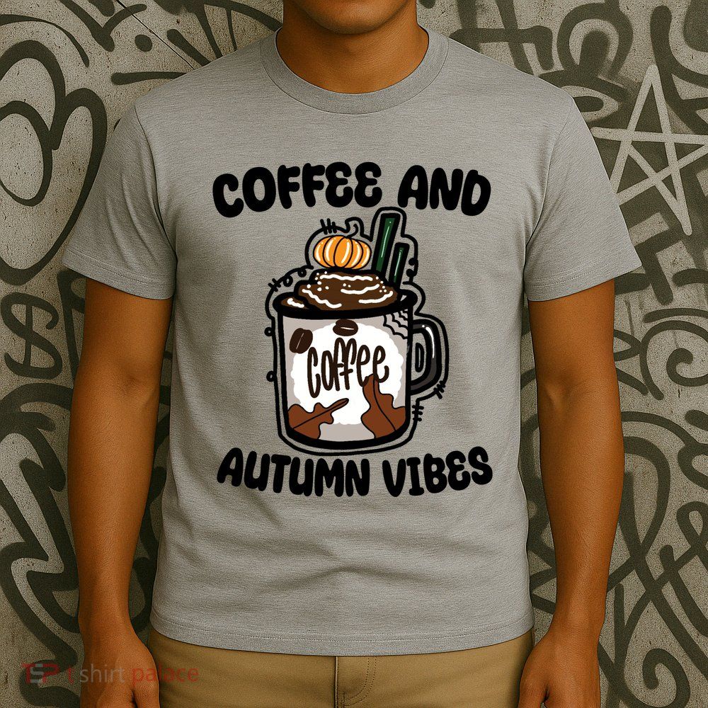 Coffee And Autumn Vibes Halloween T-Shirt