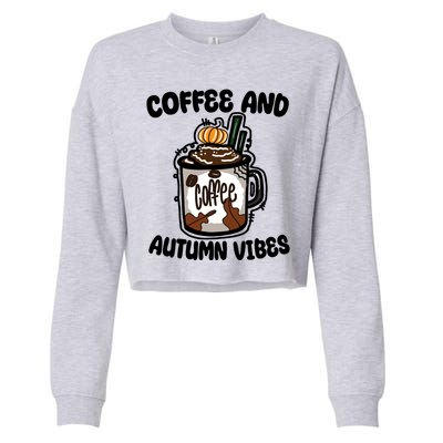 Coffee And Autumn Vibes Halloween Cropped Pullover Crew