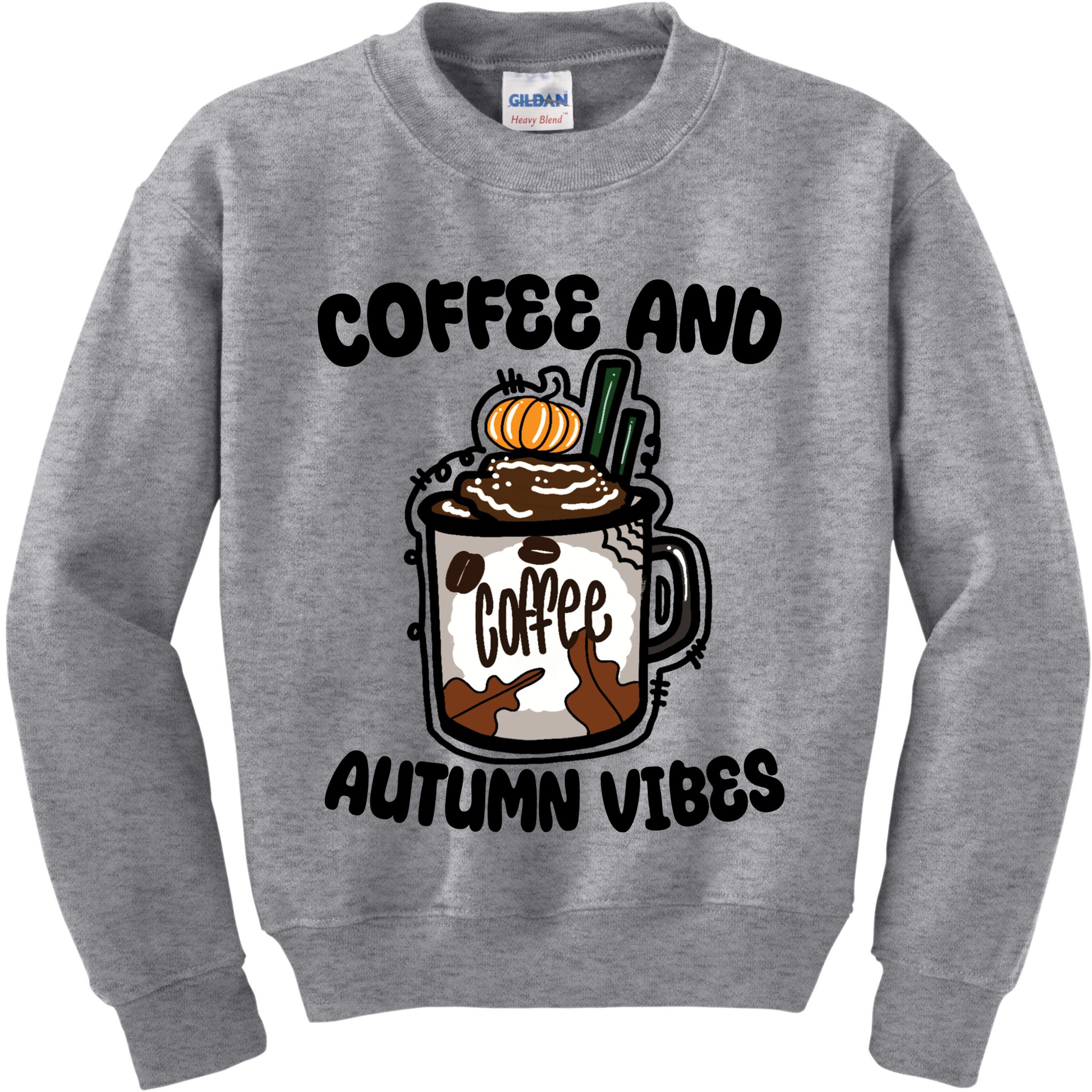 Coffee And Autumn Vibes Halloween Kids Sweatshirt