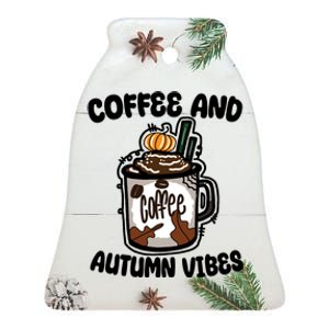 Coffee And Autumn Vibes Halloween Ceramic Bell Ornament