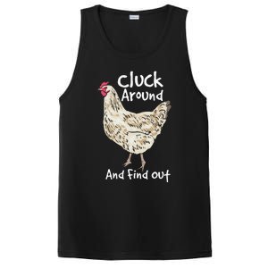 Cluck Around And Find Out White Hen Poult Funny Chicken PosiCharge Competitor Tank