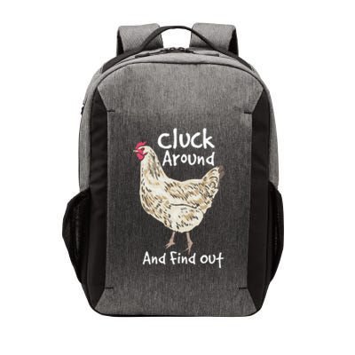 Cluck Around And Find Out White Hen Poult Funny Chicken Vector Backpack