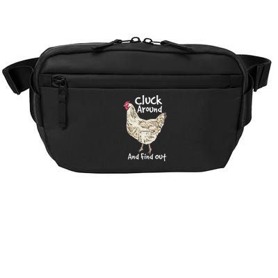 Cluck Around And Find Out White Hen Poult Funny Chicken Crossbody Pack