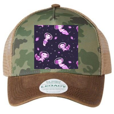 Cute Astronaut Axolotl Space Legacy Tie Dye Trucker Hat