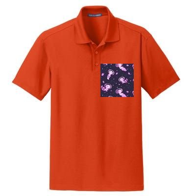 Cute Astronaut Axolotl Space Dry Zone Grid Polo